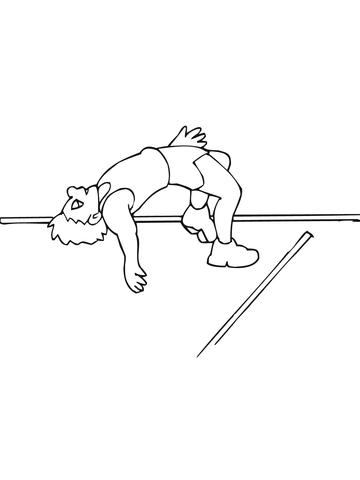 Pole Vault Jump Coloring Page